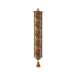 Vintage Tapestry Bell Pull Brass Hardware Victorian Floral MCM Tassel